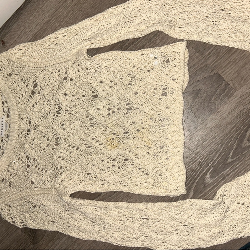 Aeropostale Cream Knit Sweater